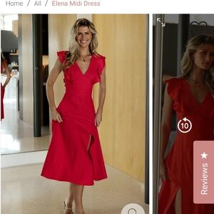 Elegant Red Midi Dress